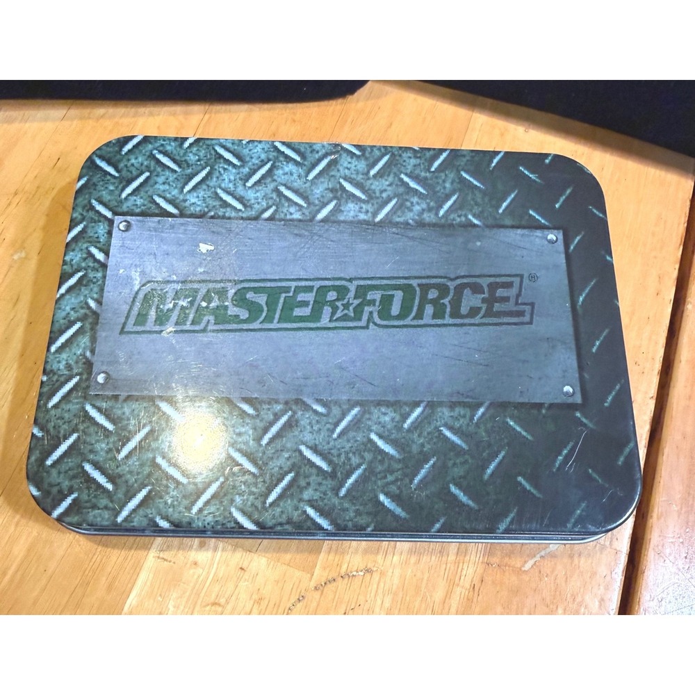 Masterforce Playing Cards‎ 2 Deck Set in Diamond Plate Collector Tin Green Black